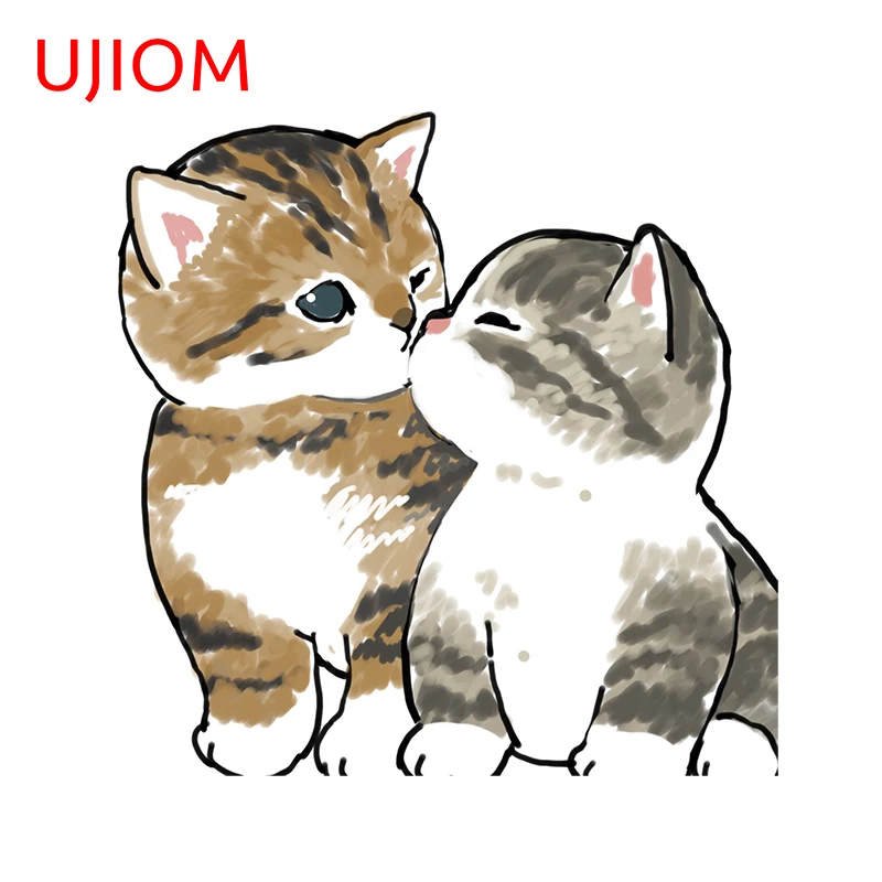 UJIOM Sticker Cartoon Intimate Mofu Sand Cat Wallsticker Kids Room Vinyl Wallpaper Wall Decor Home Creative Decoration Art Decal