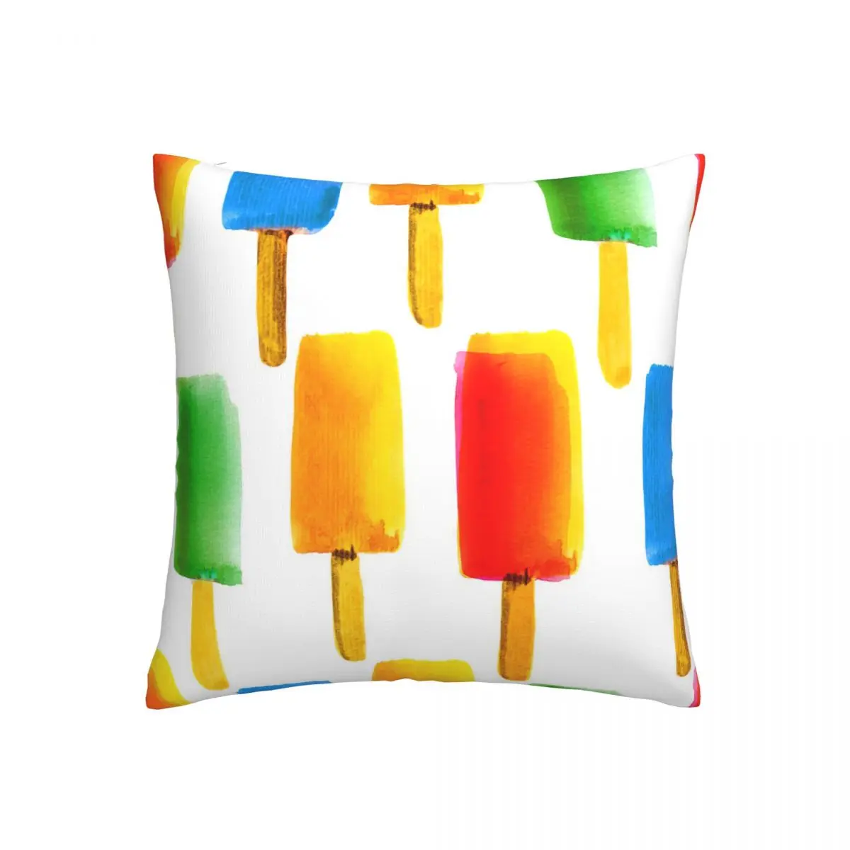 Seamless Watercolor Pattern With Ice Cream On Stick pillowcase printed cushion cover sofa waist pillow pillow cover