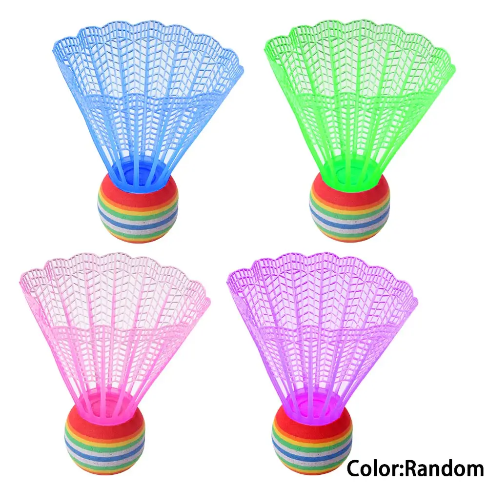 

10PCS Badminton EVA Rainbow Ball Head Nylon Badminton Feathers for Game Sport Entertainment with Transparent Barrel