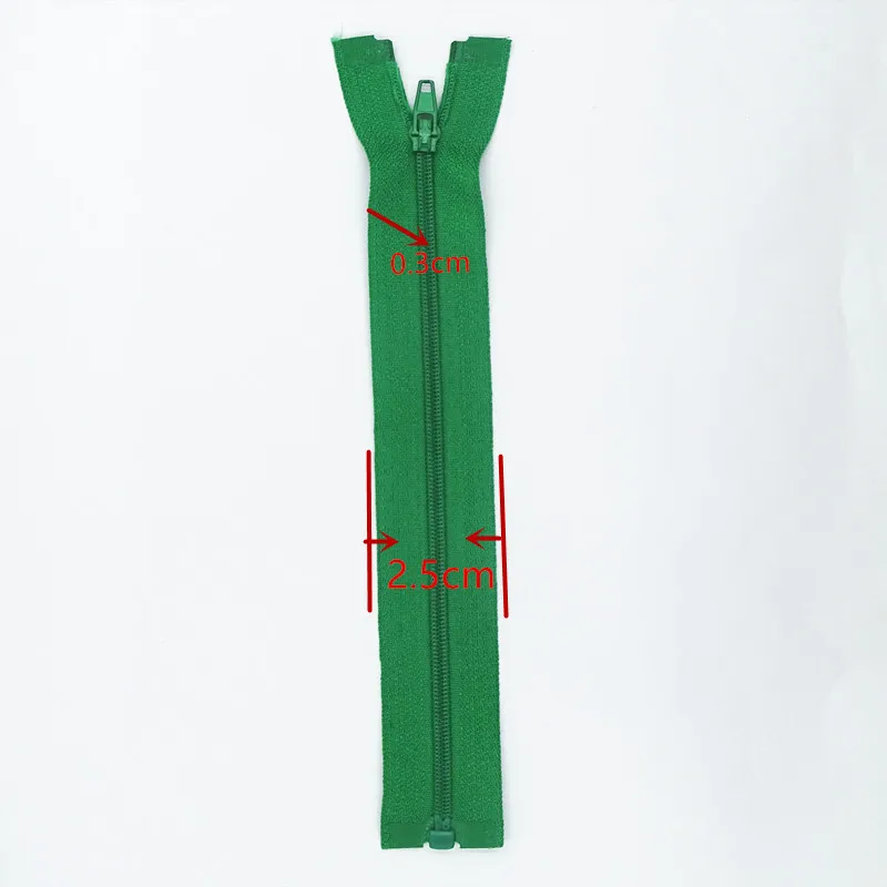 20Cm-60Cm 3# Opening Nylon Zippers Tail Resin Suitable For Clothing 100Pcs