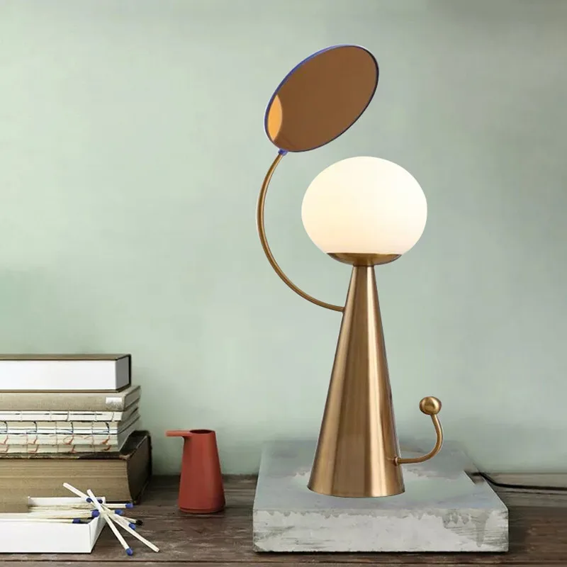 

Nordic Ins Creative Table Lamps LED E27 Bedside Office Desk Children's Room Iron Art Small People Design Decorative Luminaire