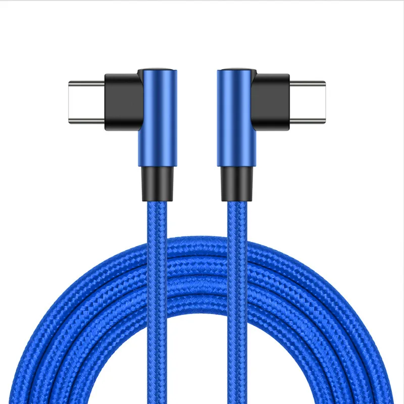 90 Degree Elbow Type-c Cables 20V 3A 60W PD Fast Charging Type C To Type C Male to Male USB Type-C Devices 0.2m  1m 2m 3m