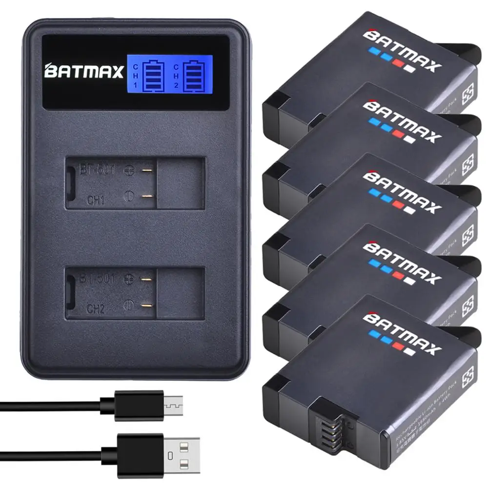 Bateria Batmax 1680 mAh do Gopro hero 5 + podwójna ładowarka LCD USB do Gopro 5 Gopro 6 Nowa kamera akcji Gopro 7 Gopro hero 8