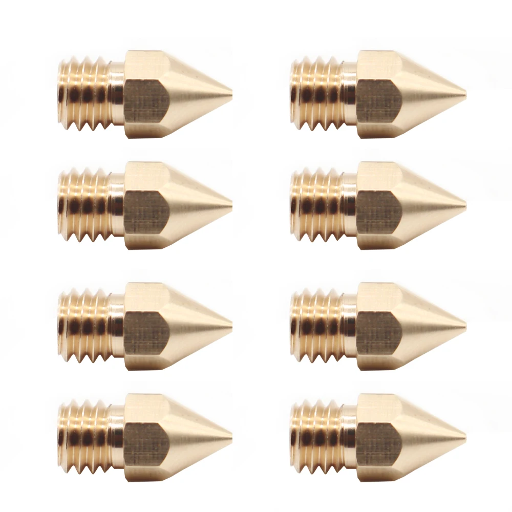 5Pcs 3D Printer Brass Copper Nozzle Mixed Sizes 0.2/0.3/0.4/0.5/0.6 Extruder Print Head For 1.75MM MK8 Makerbot HotEnd J-Head