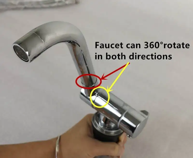 360° Rotating Copper Cold Hot Water Faucet Tap for Boat RV Caravan Motorhome GR-S001