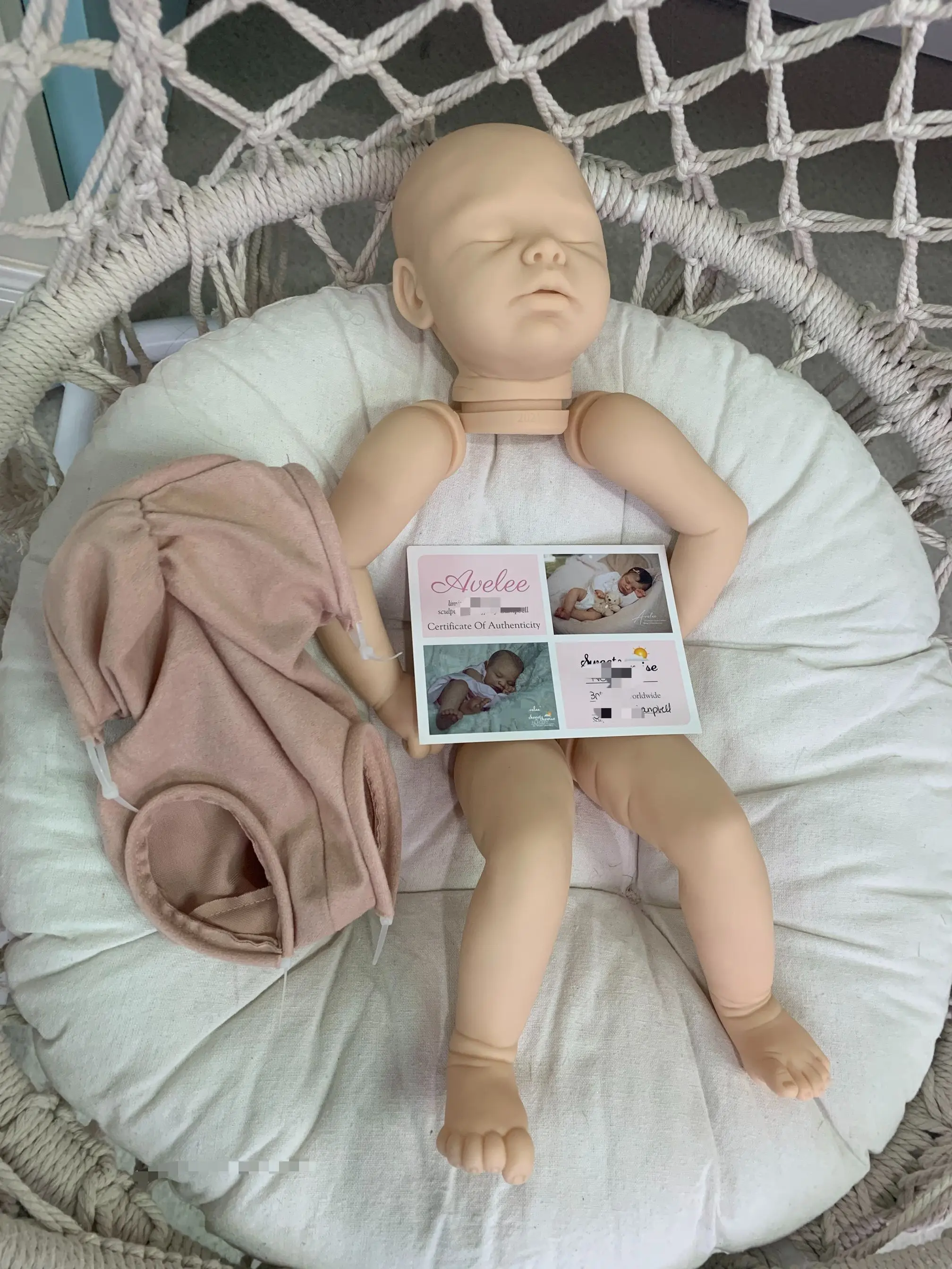 NPK 20-Zoll-Abalie-Reborn-Puppenbausatz – lebensechter schlafender Baby-Touch mit COA-Sammelpuppenbausatz