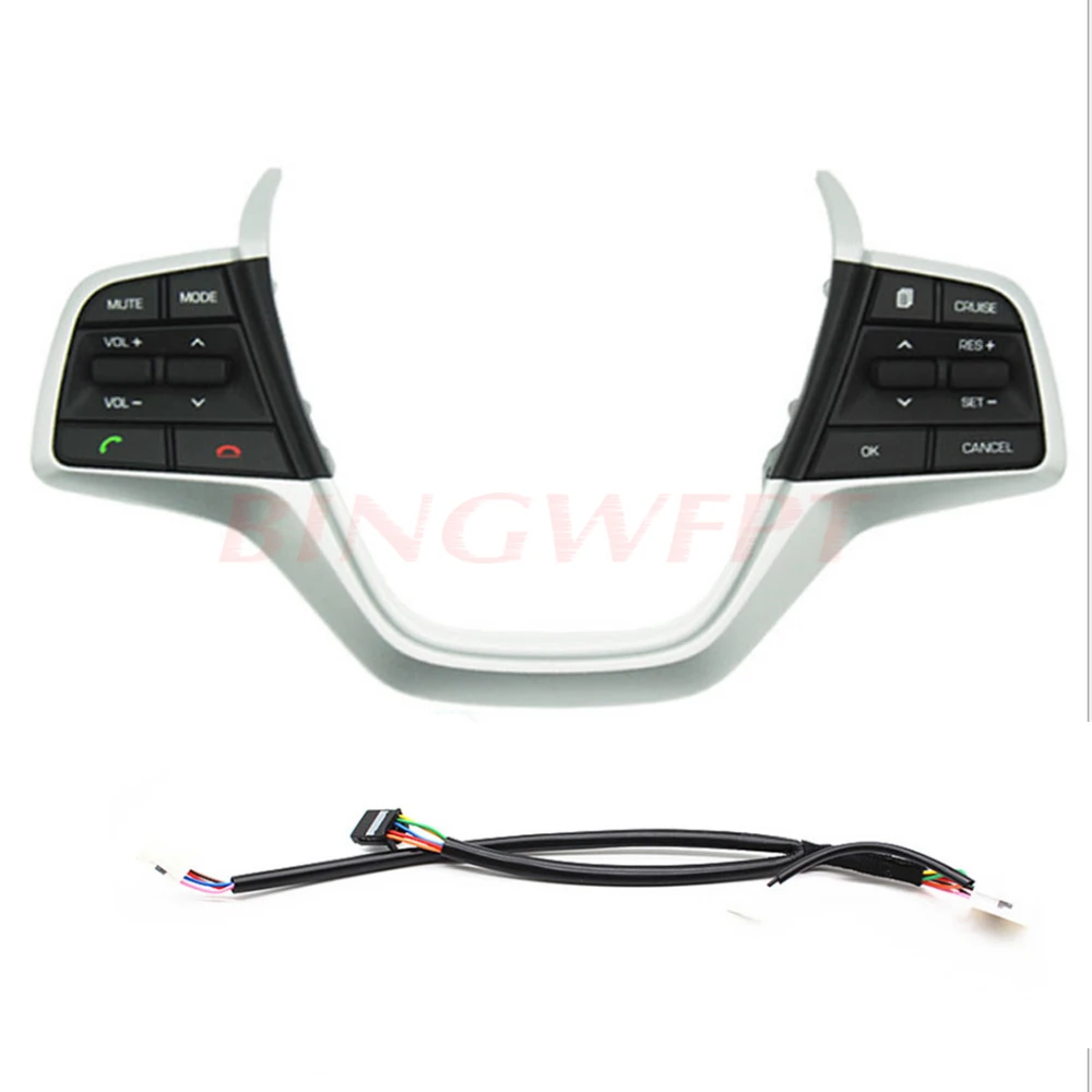 

Car Bluetooth Button Control Volume Channel Phone Cruise Control Steering Wheel Buttons Switch For Hyundai Elantra 1.6L