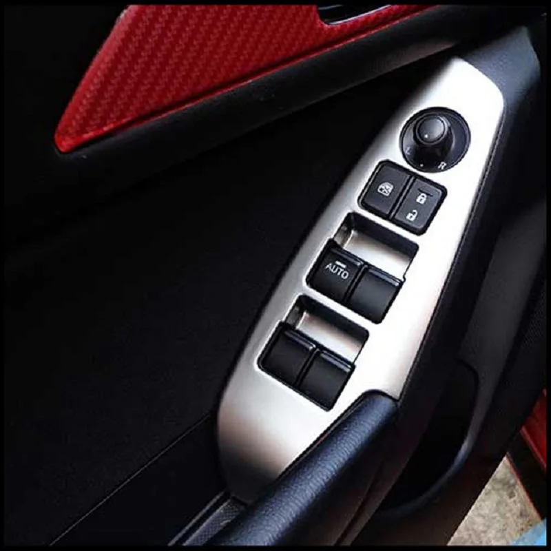 

For MAZDA 3 AXELA accessories 2017 ABS silver Car Door Window Lift Switch Button Panel Frame Cover Trim 4pcs LHD car styling