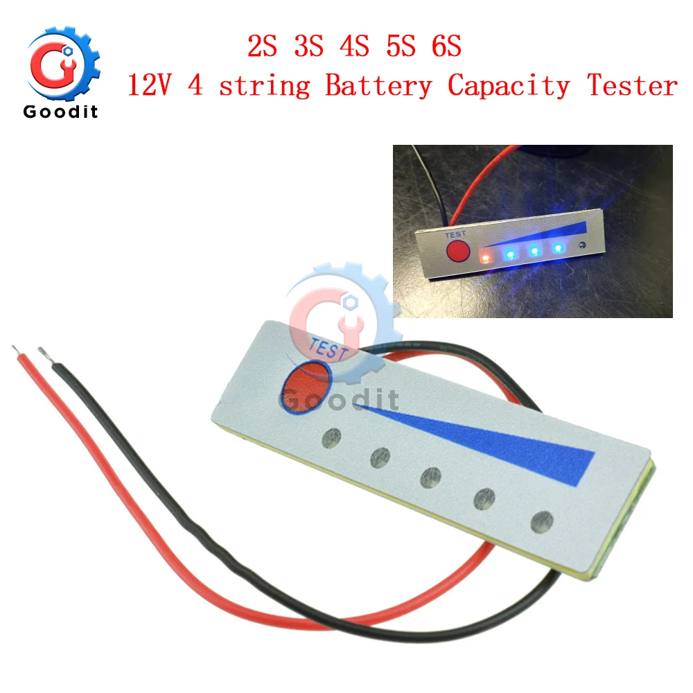 2S 3S 4S 5S 6S 18650 Li-ion Lipo Tester 12V 4 String Lithium Iron Battery Level Indicator LCD Display Meter Module Capacity