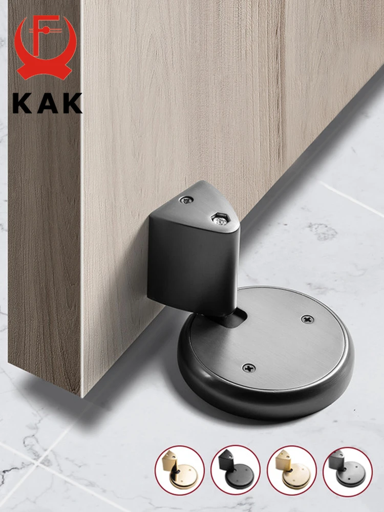 KAK Adjustable Mechanical Door Stopper Nail-free Sticker Heavy Duty  Wind-proof Door Holder Doorstop Protect Wall Door Hardware