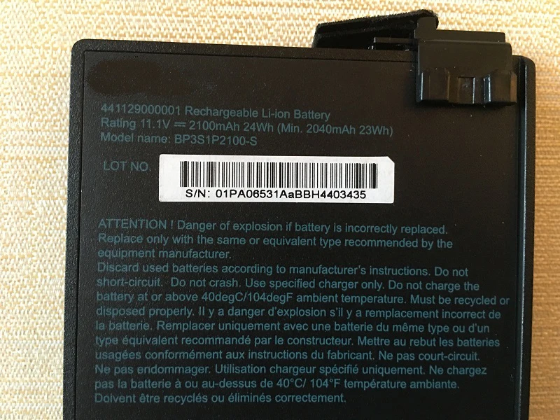 Imagem -04 - Supstone Original Genuíno Bp3s1p2100-s 441129000001 Bateria do Portátil para a Bateria para Getac V110 Notebook Áspero Bp3s1p2100 24wh