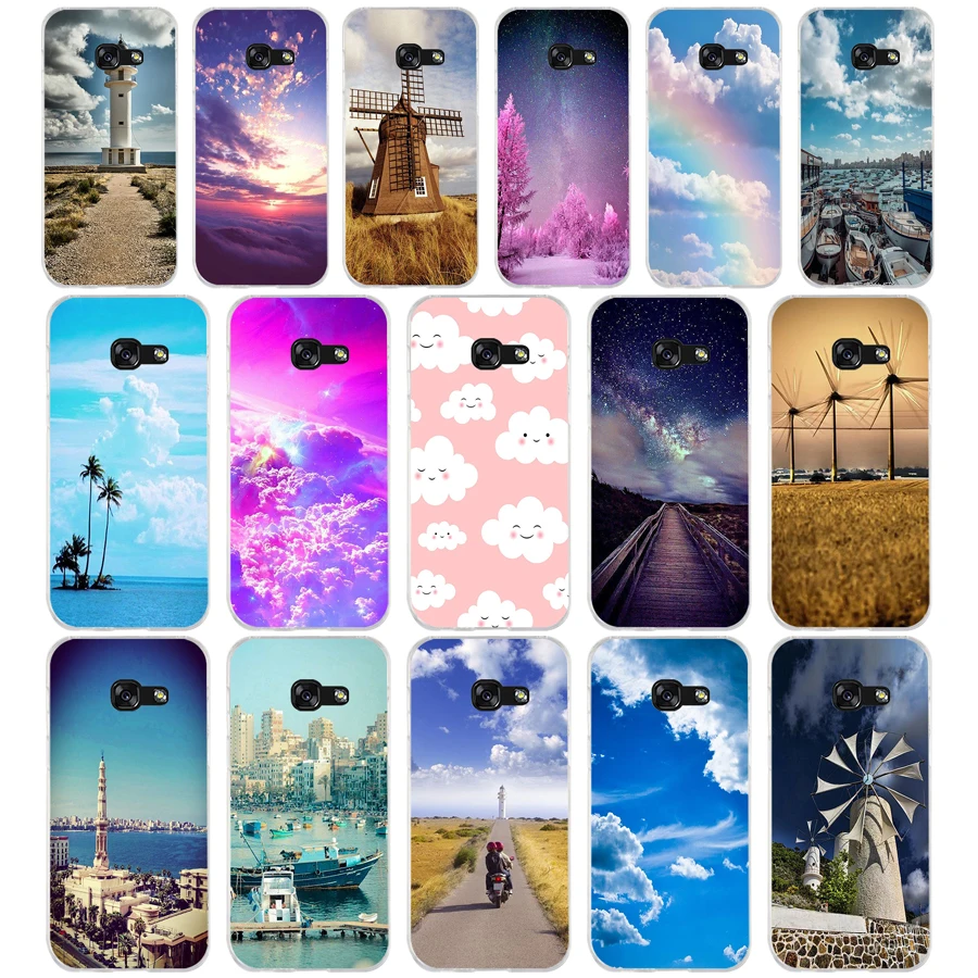 41SD clouds on blue sky Soft Silicone Tpu Cover phone Case for Samsung a3 2016 a5 2017 a6 plus a7 a8 a9 star lite s 6 7 8 9