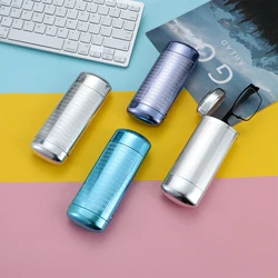 1Pc Hot Unisex Spectacle Case Glasses Box Hard Metal Aluminum Lattice Capsule Eyeglasses Storage Eyewear Protector Women Men New