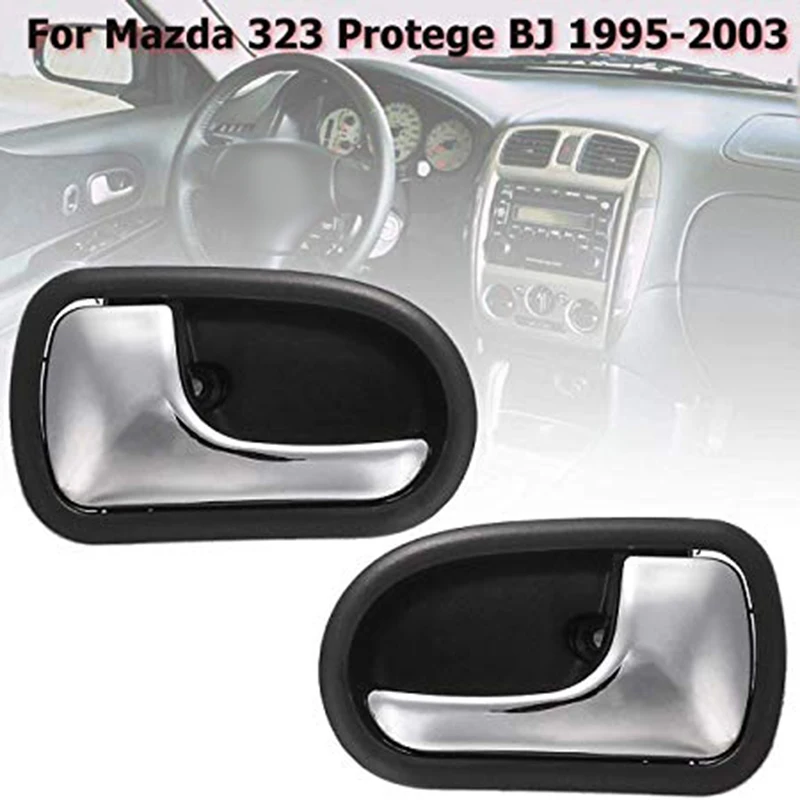 Manija de puerta Interior delantera y trasera de coche, accesorio para Mazda 323, Protege BJ 1995, 1996, 1997, 1998, 1999, 2000, 2001, 2002, 2003
