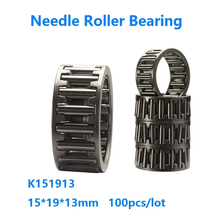 100pcs/lot K151913  K15X19X13 Needle Roller Bearing 15×19×13mm Radial Needle roller and cage assemblies 15*19*13mm