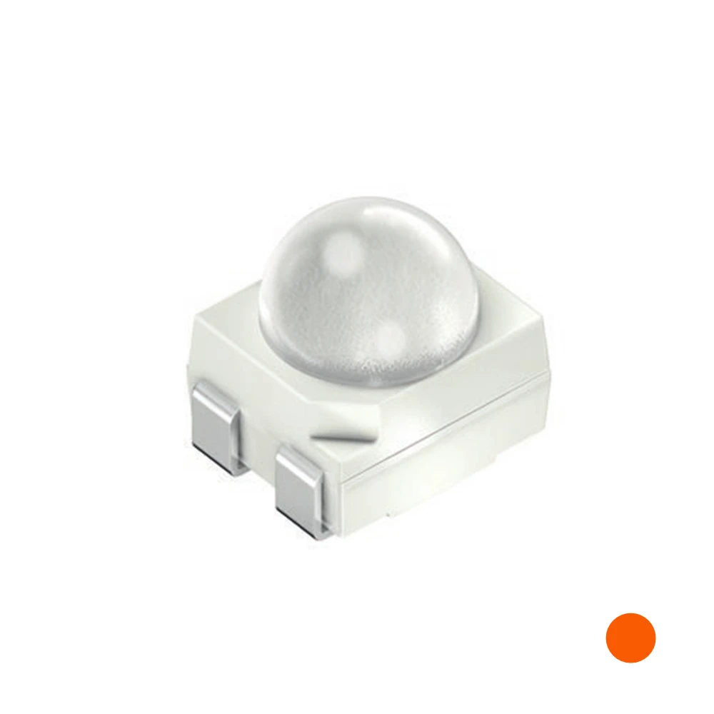 100pcs LA E63F LAE63F PLCC-4 3528 TOP LED WITH LENS 50mA 2.15V 617NM AMBER RED COMMON CATHODE Angle:30