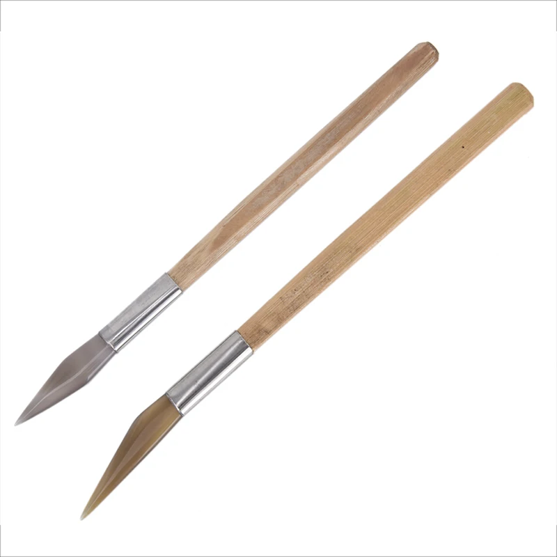 1Pcs Agate Burnisher Polishing Knife Edge With Bamboo Handle Jewelry Making Tools Accessories Hot Sale