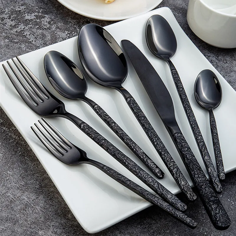 Stainless steel Western Cutlery set Knife Fork Spoon Dinner Set Dessert Dinnerware Western Steak Knife Tableware Spoon Fork