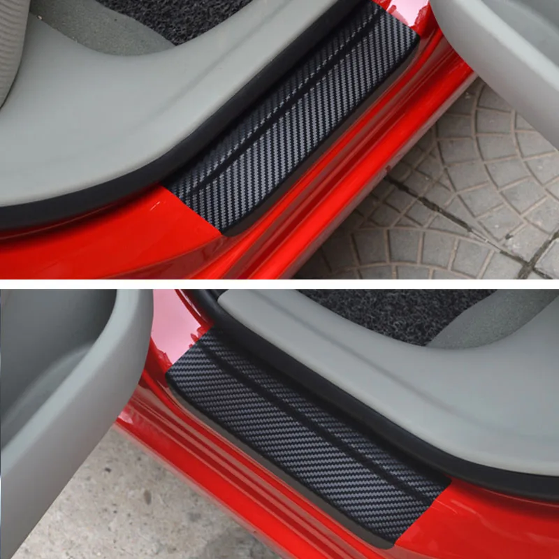 4Pcs Car Door Sill Protector Door Sill Scuff Plate Stickers for Ford Focus Fusion Escort Kuga Ecosport Fiesta Falcon EDGE/Explor