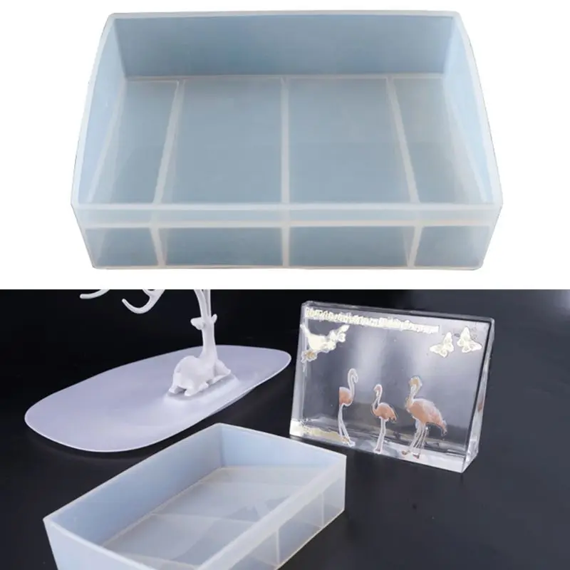 Molde retângulo resina para fotos, pingente, joias, silicone, faça você mesmo, artesanato, bolo, ferramentas uv, moldes epóxi 203b