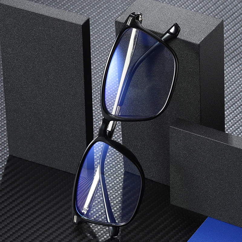 Gafas de lectura con bloqueo de luz azul para hombre y mujer, montura transparente para juegos de ordenador, gafas de trabajo antiluz azul