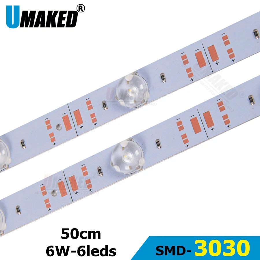 led rigida tira barra de aluminio luzes super brilhantes 3030smd 6leds 12 w m led rigida rigida tira conduzida 10 30 50 pecas 50cm 12v 3030 01