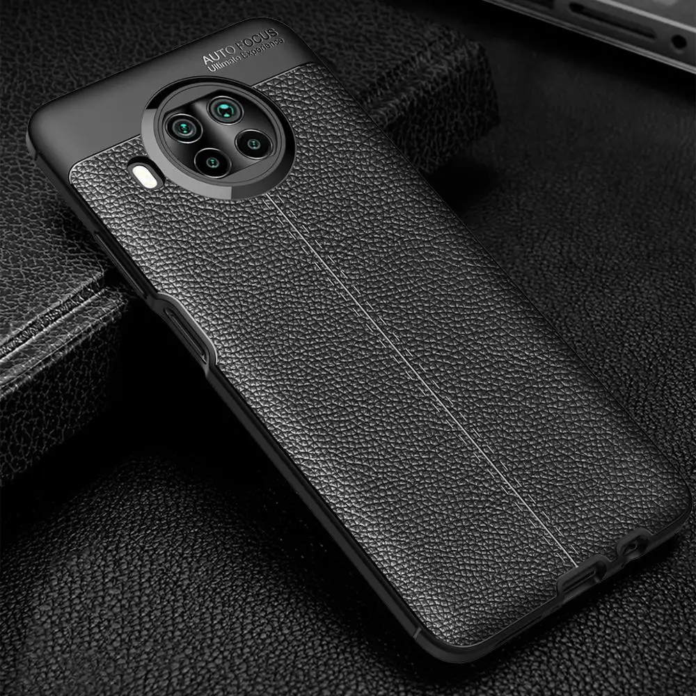 Mi 10T Lite Cases Leather Texture Shockproof Soft TPU Cover For Xiaomi Mi10t Pro 5G Note 10 Pro Couqe Fundas