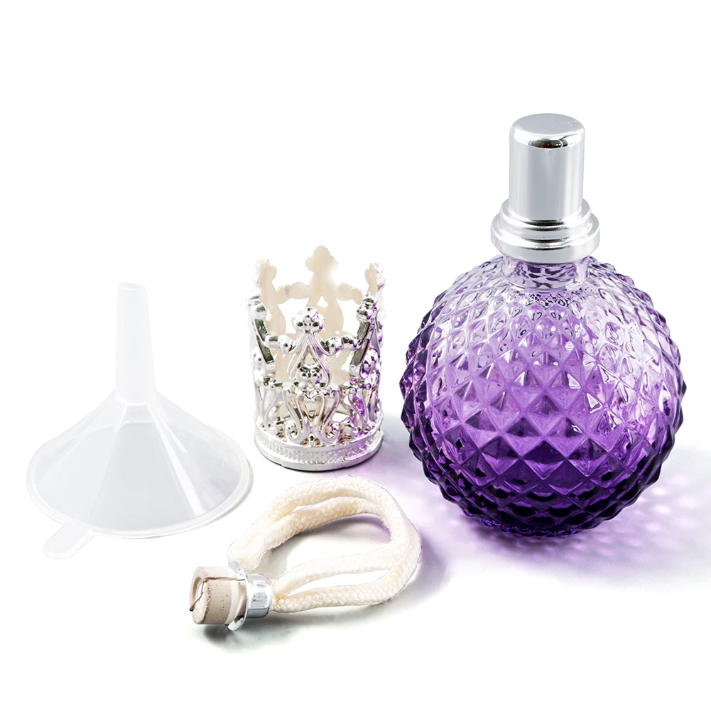 100ml Purple Catalytic Fragrance Lamp Pineapple Fragrance Glass Bottle Diffuser Aromatherapy Essential Oil Tan Lamp Wick Kit