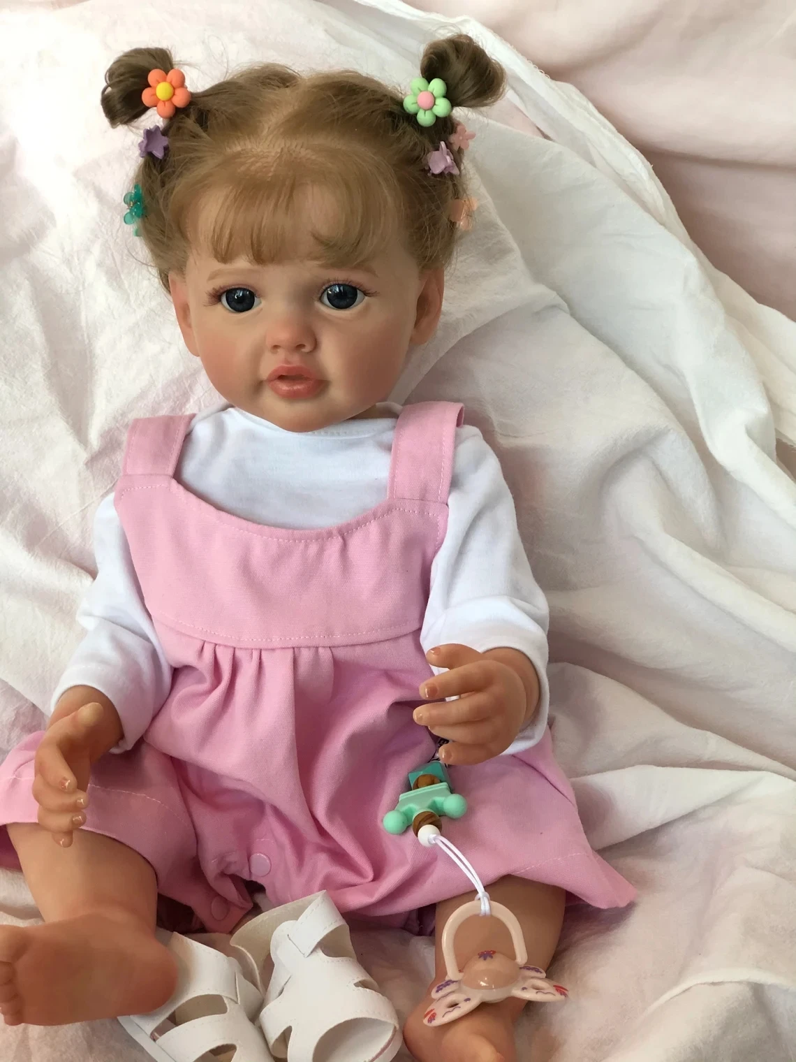 NPK 55CM Full Body Silicone Waterproof Toddler Girl Doll Princess Betty Lifelike Sof Touch 3D Skin Multiple Layers Painting
