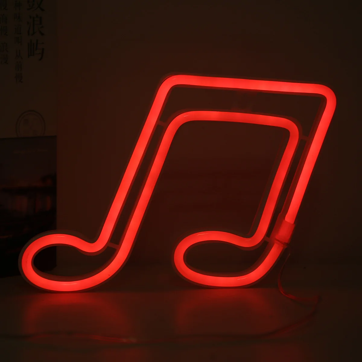 LED Neon Light Night Lamp Music Note Concert Wall Lamp For Bedroom Battery USB Power Nightlight For Party Aesthetic Home Decor