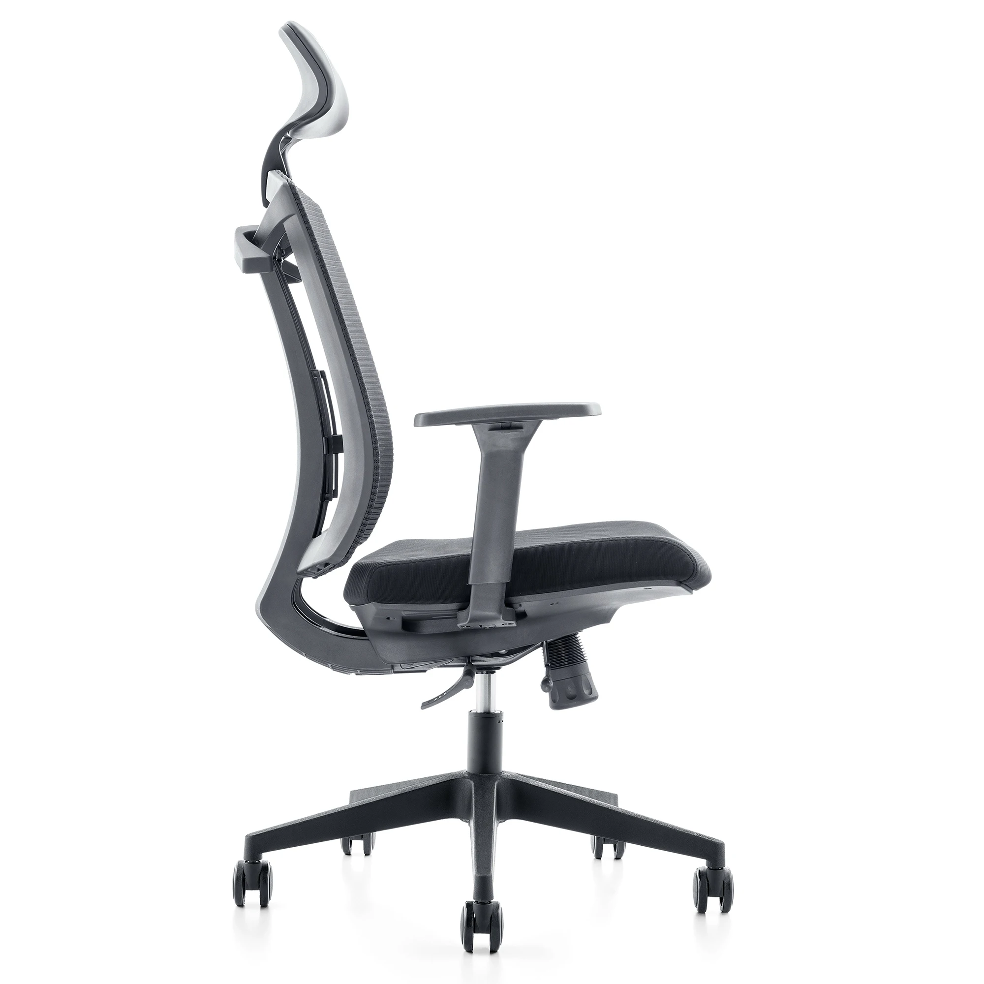 Office Computer Mesh Chair Ergonomic Lifting Swivel Boss Manager Chair Professional 4-Point 2-Line Double-Row Skeleton[US-Stock]