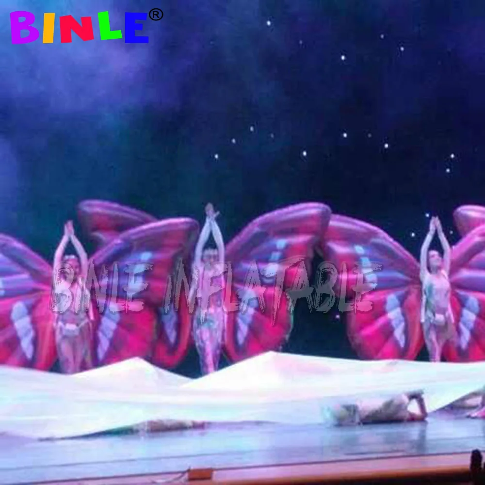 

Free shipping 2m stage performance adult inflatable butterfly wing costume for event decoration