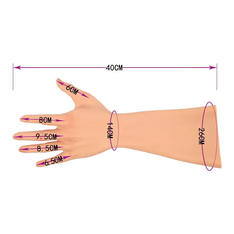 Tgirl 女性ハンドスリーブシリコーンコスプレプロテーゼ模擬皮膚人工アームカバー傷跡人工手足