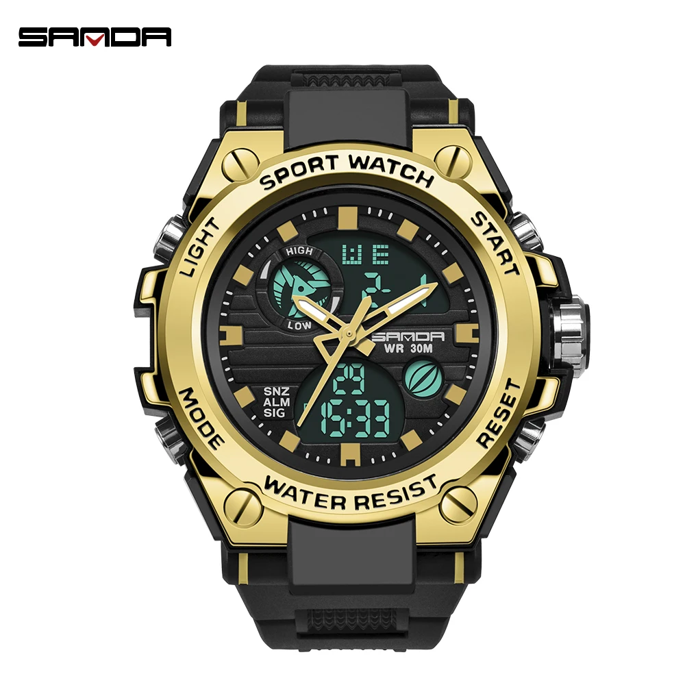 SANDA G Style Men Digital Watch Date Military Sports Watches Waterproof Electronic Wristwatch Mens Clock Orologio Da Uomo 739