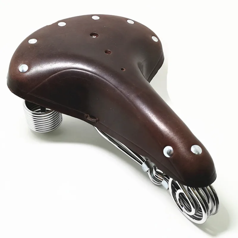 G46 Fahrradsattel Vintage 100% Rindsleder-Sattel Verstärkter Metallrahmen im Alten Stil – Detail 14