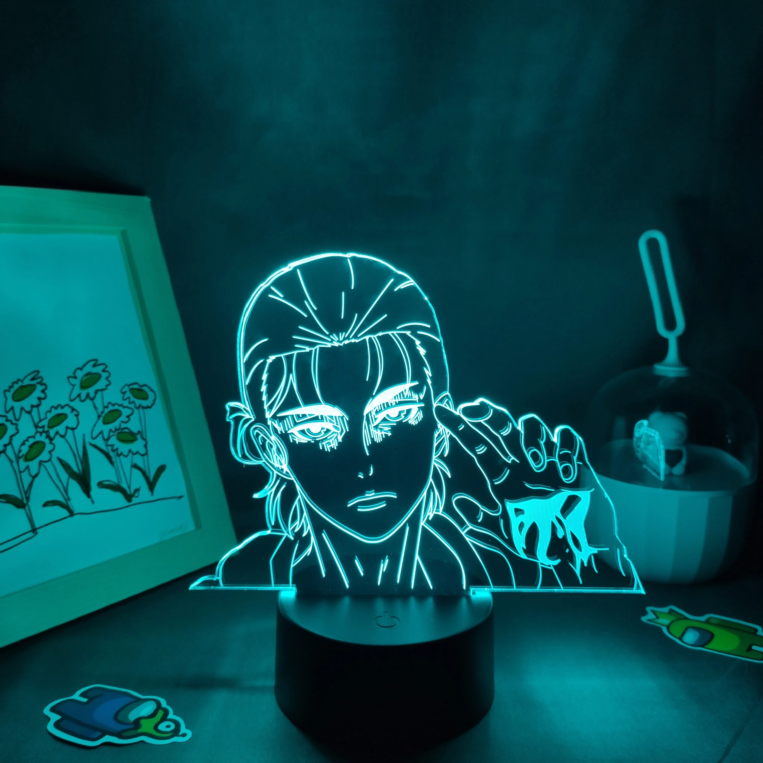 Attack on Titan Anime Figure Levi Zoe 3D Led Neon Night Lights Xmas Gift For Boyfriend Kid Bedroom Decor Manga Eren Lava Lamp