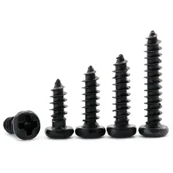 M2.3 M2.6 M2.8 M3 M3.5 M4 Round Head Self Tapping Screws Black Phillips Round Head Electronic Small Screw Self-tapping Screws