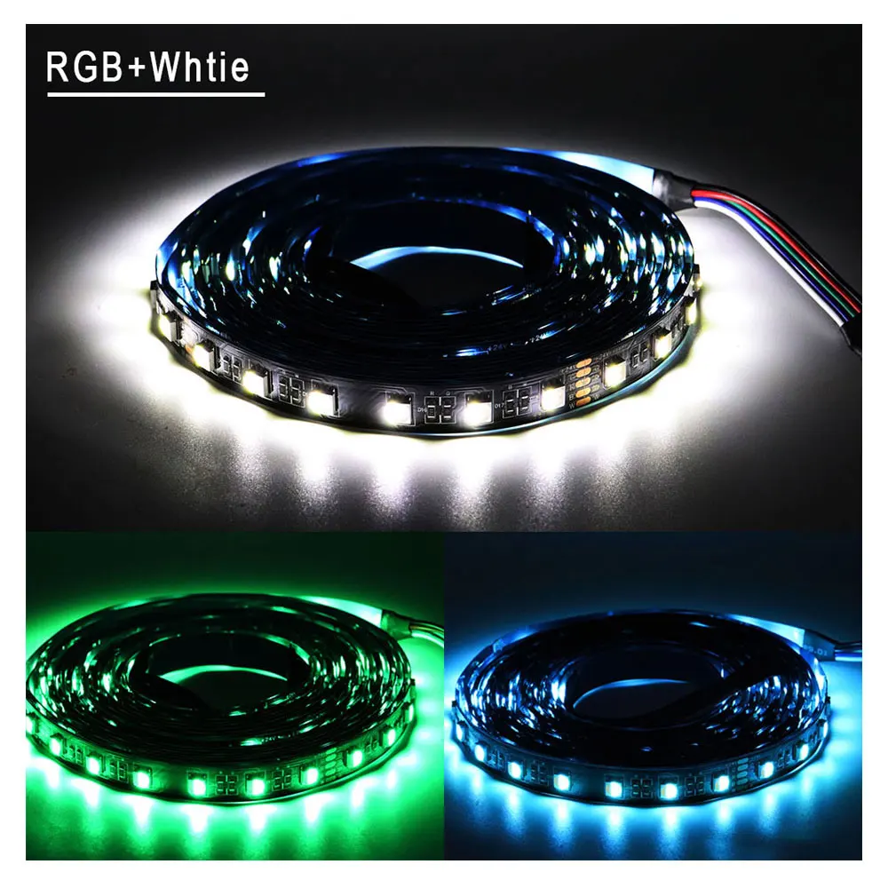 5050SMD 4 Colors IN 1 LED Chip LED Strip Light 60LEDs/M RGBW RGBWW  IP20 IP65 IP67 Waterproof DC12V /24V  White/Black PCB