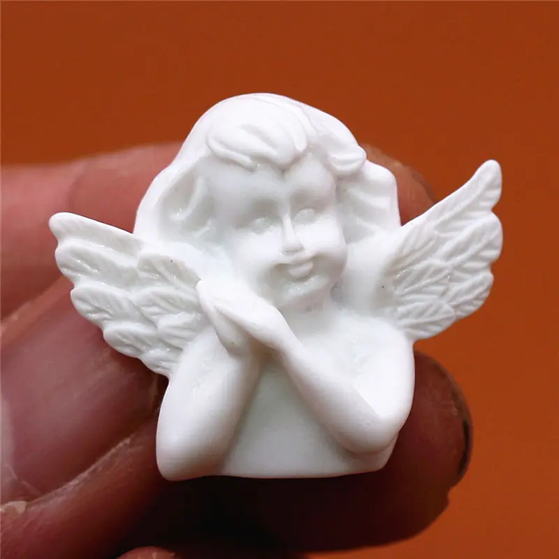 1Pcs Hard Resin Six Kinds of White Angel Sculpture Shoe Accessories Shoe Charms Decoration Clog Pins Fit Wristbands Kids Gifts