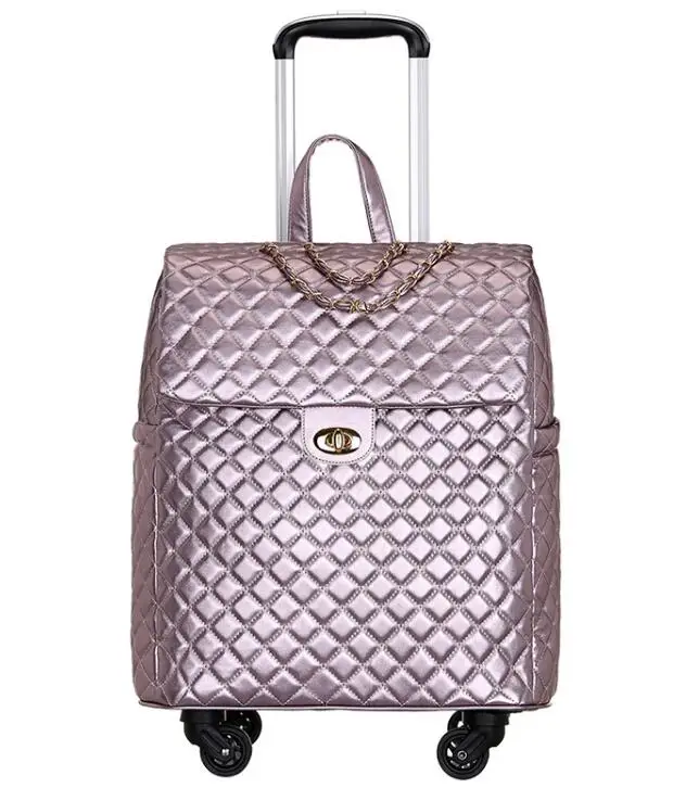 Sac à bagages à roulettes en PU pour femme, bagage à roulettes, valise à roulettes, cabine, voyage, nouveau, 2020