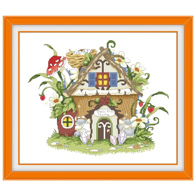 

Наборы для вышивки крестом «Маленький сказочный домик» с рисунком мультфильма, дизайн 18ct, 14ct, 11ct, без печати, холст, вышивка, сделай сам