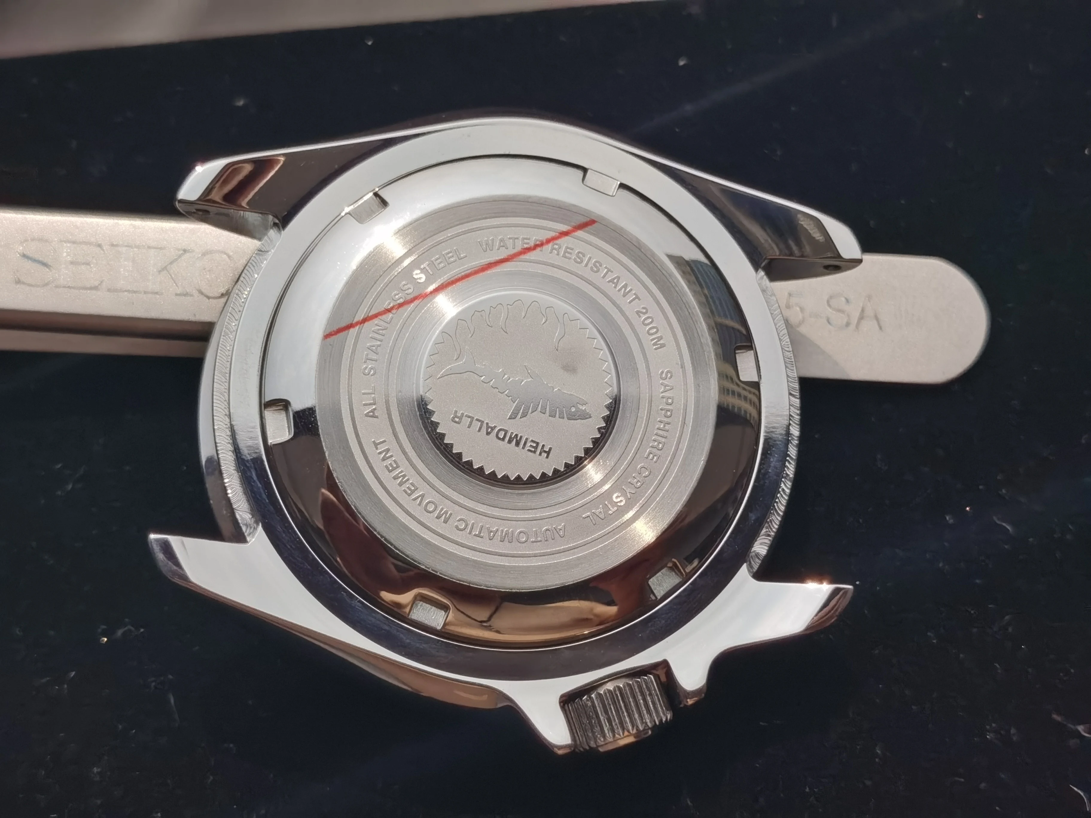 Reloj SKX007 de diseño a prueba de agua, caja modificada de acero para reloj de buceo, círculo Acht, agua fangosa, fantasma, para movimiento NH35A/NH36A, 200M