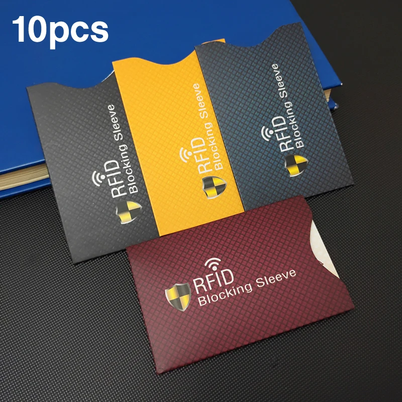 

10pcs Thickened Coated Paper Credit Card Holder RFID Blocking Sleeve Anti theft Protector Bank Card Cover Aluminum Foil ID Case