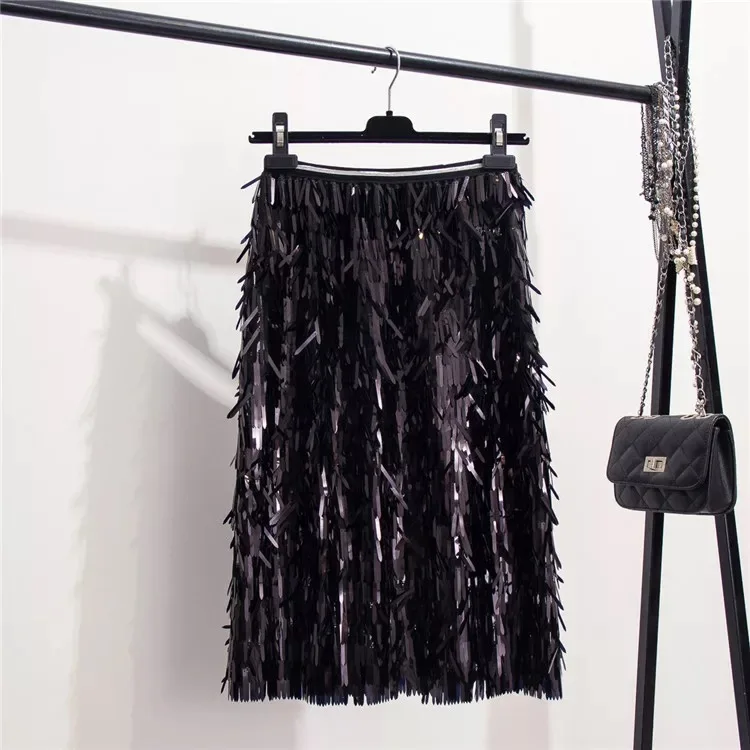 マーウィン-女性のためのスカート,秋,冬,スパンコール,ファッショナブル,膝丈,セクシー,クラブ,クリスマス,新しいコレクション