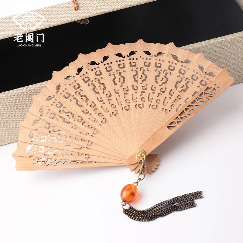 |3-inch old sandalwood fan handicraft hollow fan sandalwood fan mini fan gift fan