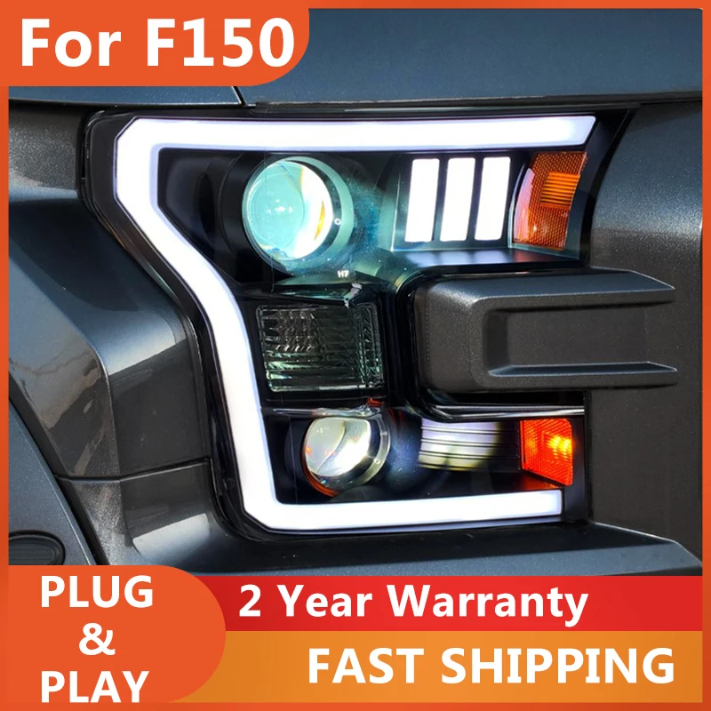 

LED Head Lamp For Ford F150 Headlights 2017-2019 Raptor Head Light Turn Signal with Sequential Indicator