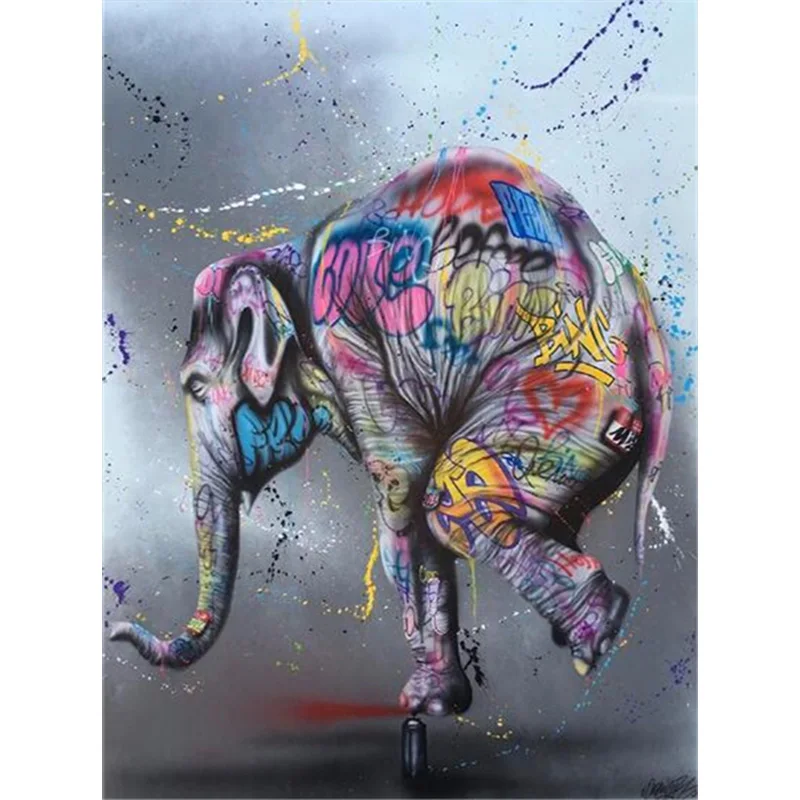 

Diamond Painting, 5D DIY Full Square Diamond Embroidery Kit, Animal Elephant Round Rhinestone Cross Stitch, Art Craft WG3325