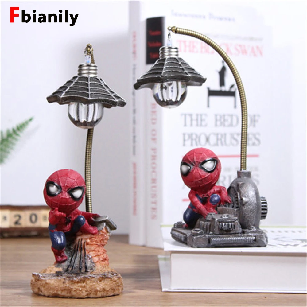 New Cartoon Man Night Lamp Resin Children Bedroom LED Night Light for Boy Kids Xmas Creative Gift