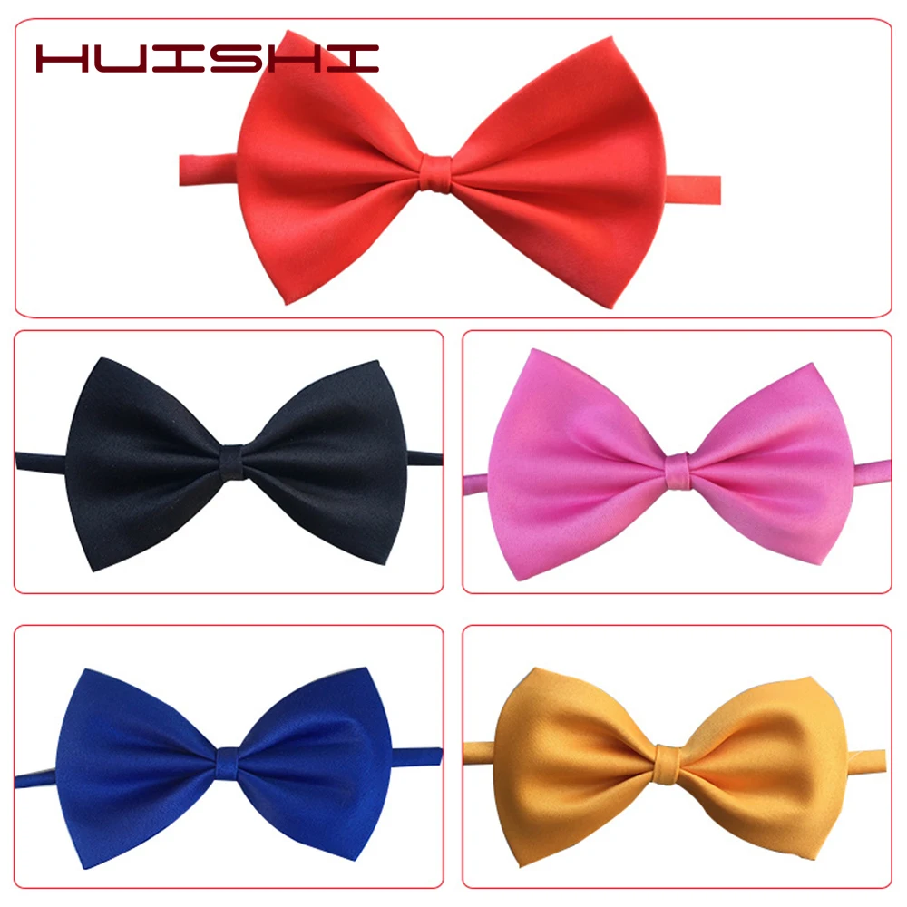 HUISHI School Boys Kid Bowtie Children Bow Wedding Plaid Dot Tie Necktie Polyester Bowtie Necktie For Party Adjustable Bow Ties