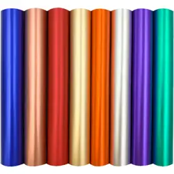 Matte Permanent Adhesive Craft Vinyl Sheet 6 Assorted Colors Satin Metallic Cut Film DIY Signs Use for Wall Glass Mug Decoration